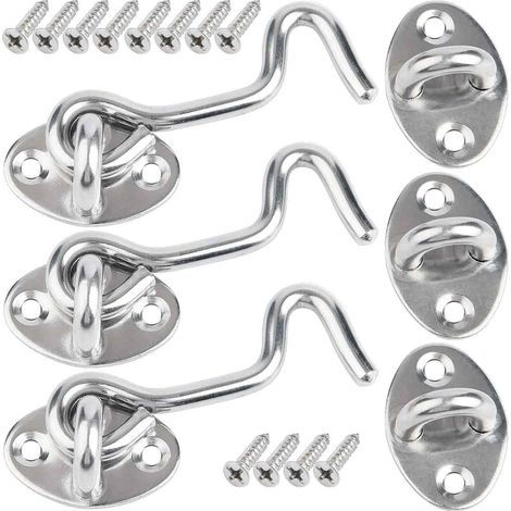 Targette Porte - 7.5 cm - Acier Inoxydable - Pour Porte Intérieure Extérieure Fenêtre Grange - Lot de 3 (1/5)