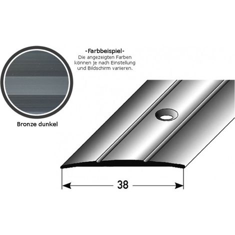 Übergangsprofil "Den Helder" / Übergangsschiene, 38 mm, Typ: 12 (Aluminium eloxiert):-bronze dunkel-900-gebohrt