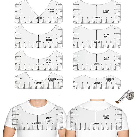 Règle de guidage pour t-shirts (8 pièces) - Outil d'alignement portable de haute précision - Outil de calibration pour adultes (1/5)