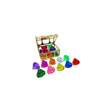 Lot de 10 jouets de plongée en pierre précieuse, coffret de trésor de pirate en forme de diamant, grand jouet de plongée coloré en forme de diamant