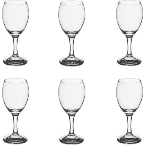 Lot de 6 verres à vin 20cl – Transparent – Forme ronde – Lave-vaisselle – Tendance moderne – Secret De Gourmet