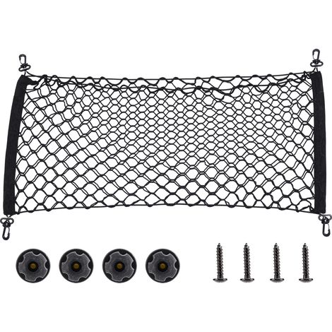 Filet à bagages pour coffre, 1 m de long, 70 cm de large, en nylon élastique extensible, 4 œillets, crochets. (1/5)