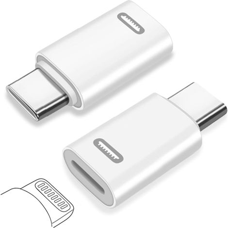 to USB-C Adapter, 2-Pack USB-C to L Adapter Compatible with iPhone 15/16/Pro/Pro Max/Plus/iPad, Galaxy S24, Not for OTG/Audio/Headphones (1/5)