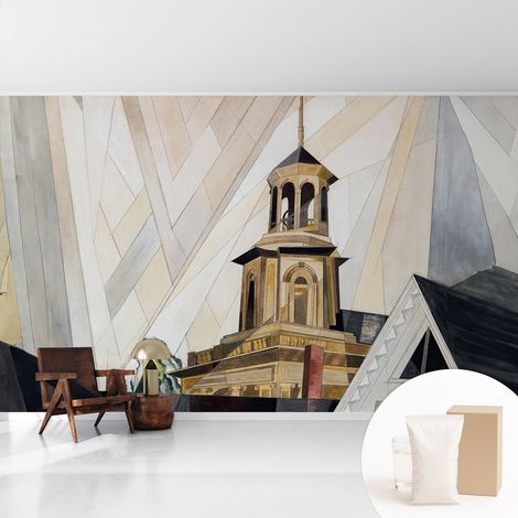 Papier peint décoratif avec colle pour salon, chambre à coucher et bureau – Design moderne et facile à poser Tour architecturale 416x254 cm (1/5)