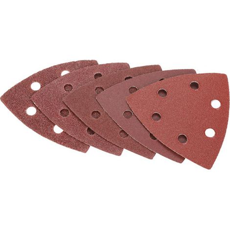 Disques de ponçage triangulaires auto-adhésifs - Kit de 101 disques de 90 x 90 mm - Plateau de ponçage de 90 mm - Kit de ponçage pour support de meulage - Disque de ponçage triangulaire multi-usages