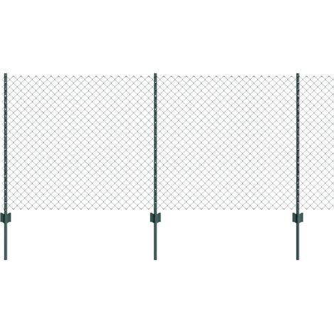 Maison Exclusive - Kettenzaun mit Pfosten 10 x 1 m (B x H) PVC-be