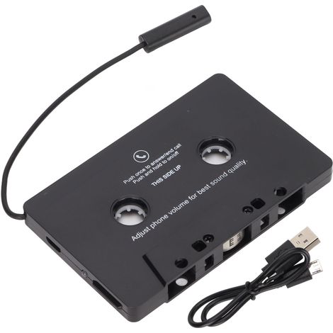 adaptador de casete Bluetooth 5.0, receptor de audio inalámbrico estéreo, control de música y llamadas, para coche y hogar. (1/5)
