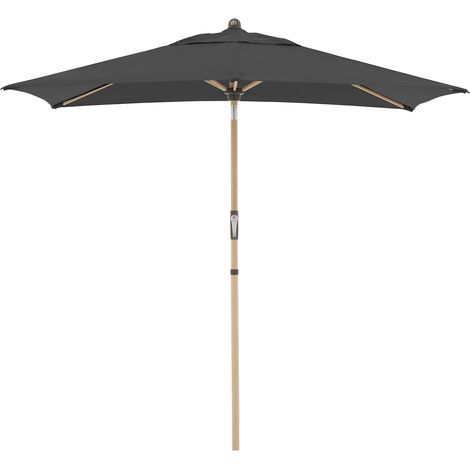 Doppler Sonnenschirm / Kurbelschirm "Alu Wood Ultra 210 x 140 Auto Tilt", 210 x 140 cm, anthrazit, Bezug Polyestergewebe, Gestell Aluminium/Stahl, 4,0 kg Sonnenschirm / Kurbelschirm "Alu Wood Ultra 21 (1/5)