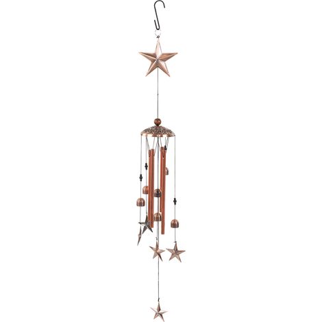 Carillon éolien d'extérieur en métal cuivré, son clair et agréable, style étoile, pour jardin ou cour. (1/5)