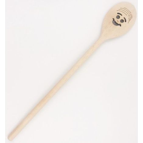 10 Cuillère Bois Ovale 30 Cm - Smiley - Patisse