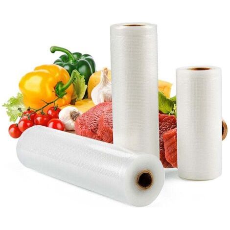 Sac Sous Vide Alimentaire:Rouleau Sous Vide Alimentaire sans BPA pour Machine Sous Vide, Film Sous Vide Alimentaire 4 Rouleaux, Plastique Sachet de Mise Sous Vide Alimentaire, 20x500cm (1/4)