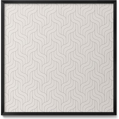 Tableau Magnétique en Métal pour Aimants - Motif Linéaire régulier - Minimaliste - Cadre Noir - 50x50 cm - Tableau Métallique Aimanté