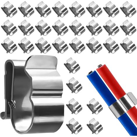 30 Pcs Clips Cable En Acier Inoxydable,Clips De Fixation Pour Câble,Fixation Cable Electrique Solaires Photovoltaïques,Convient Aux Panneaux Solaires Photovoltaïques (1/5)