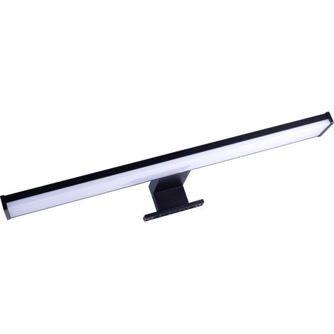 Applique miroir LED noir 40cm, 8W, 650 lm, IP44, 4000K, 3 types de fixation, bornier intégré, garantie 5 ans - Tibelec (1/4)