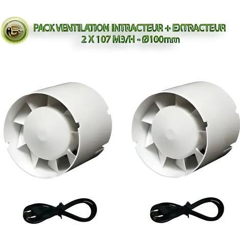 Pack extracteurs 2 x 107 m3/h - diamètre 100 mm - VENTS