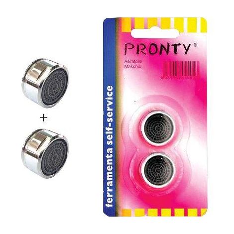 Aeratore Rubinetto Self Pronty Ottone Cromato M24 x 1 mm 2 Pezzi