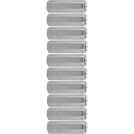 10 pièces Écrous rallonges M8 filetés, écrous manchons hexagonaux pour fixations (M8 x 40) (1/5)