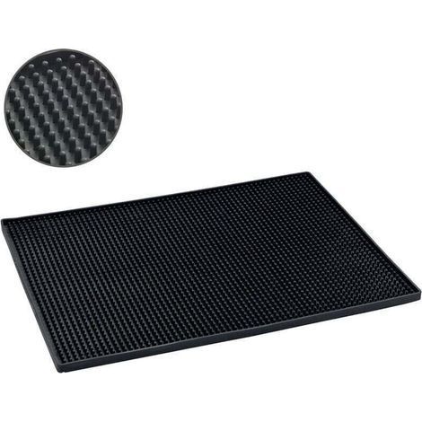 pair Tapis égouttoir Vaisselle Noir, Tapis de Bar Maxi, Tapis Vaisselle, compatible lave vaisselle, plastique souple, 40x30 cm, noir (1/4)