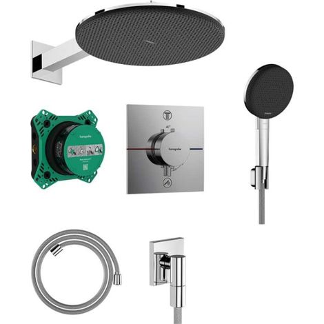 Hansgrohe Raindance Alive S - Set doccia con termostatico per installazione a incasso, diametro 30 cm, 3 getti, cromo 24630000 (1/5)