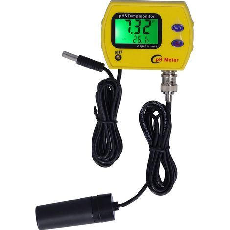 Testeur De PH avec Sonde Remplaçable, Kit De Test De PH pour Aquarium, Piscines Hydroponiques, ℃/F 0-14,00 PH, Kit De Surveillance de la Qualité De l'eau D'aquarium(EU Plug 220V) (1/5)