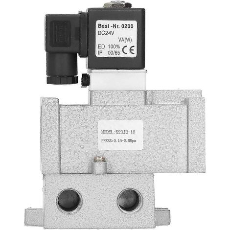 Électrovanne G3/8 po à coupure, 2 positions, 3 voies, alliage d'aluminium K23JD10 (DC24V) (1/4)