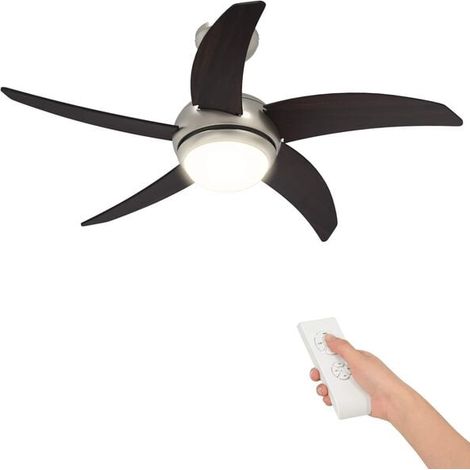 Ventilateur de plafond avec lumière intégrée et télécommande, 110 cm de diamètre. (1/5)