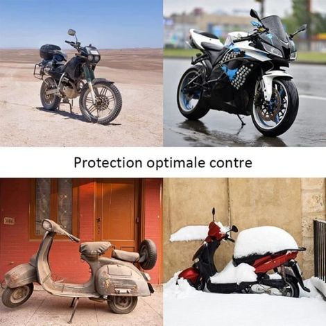 Bâche Moto - - 265x105x125 cm - Etanche - Anti UV - 2 Trous de Serrure (1/4)