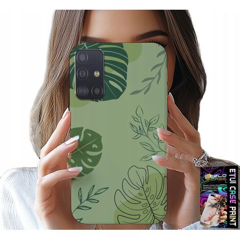 Custodia per Samsung Galaxy A51 - retro con motivo a foglie verdi (1/5)