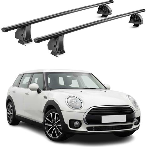 OMAC Stahl Dachträger Querträger Mini Clubman II F54 2015-2024 – TÜV / DIN 75302:2019 – Abschließbar – Max. 75 kg – 2 Stangen – Schwarz (1/5)