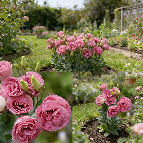 1000 Lisianthus Samen Dunkelrosa – Eustoma Elegante Gefüllte Blüten, Ideal für Beete und Topfkultur (1/5)