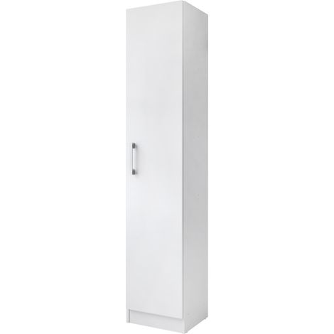 Fijalo – Armoire à balais avec porte réversible – Dimensions 170x35x32 cm – Panneaux de particules 15 mm – Charnières métalliques – Crochets inclus (1/5)