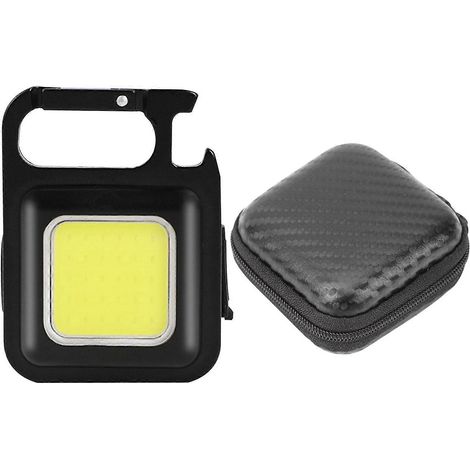 Mini lampe de travail LED, lampe de poche, porte-clés, rechargeable USB, lampe d'urgence COB, lampe de travail et de camping en extérieur avec sac de transport.