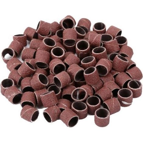 100Pcs Tambour de ponçage Bandes de Ponçage 1/2 (pouces) 80 Grit Sand Bands Shank Kit d'outils rotatifs avec 2 Pcs Mandriaux (1/5)