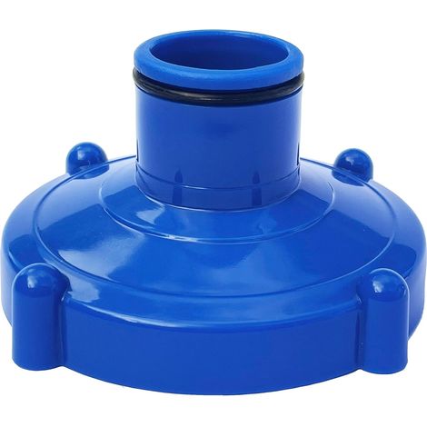 Adaptateur pour aspirateur traîneau Algenschnapper Raccord à vis 80 mm vers Tuyau 32 mm Bleu (1/5)