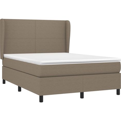 vidaXL Giroletto a Molle con Materasso Tortora 140x200 cm in Tessuto (1/4)