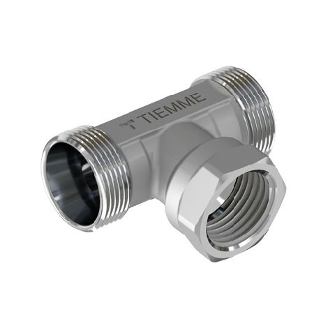 RACCORDO A T MASCHIO FEMMINA CROMATO- 3/4 - 24X19 fil (D.16)- TIEMM- pezzi 1
