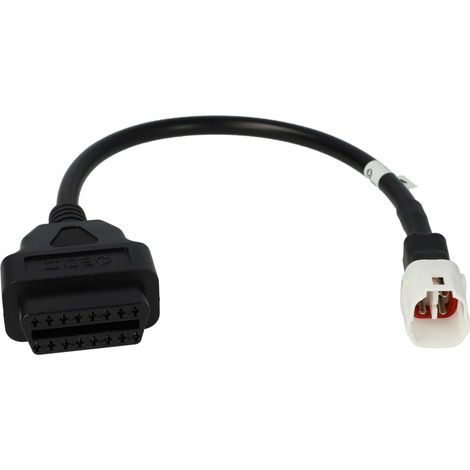 vhbw Adaptador OBD2 - OBD2 4 pines a OBD2 16pin compatible con Yamaha N-Max, PCX, T-Max, Tracer (2017 - 2018), Tricity moto, motocicleta - 30 cm