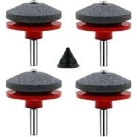 4 Pièces Affuteur Lame Tondeuse Gazon Universel Aiguiseur de Tondeuse Accessoires pour Tondeuses avec 1Pcs Kit D'équilibrage de Lame,50 x 47mm (1/5)