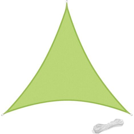 Voile d'ombrage 3x3x3m Auvent Résistante aux Imperméable pour Patio & Terrasse Jardin de Protection Solaire 90% Une Protection des Rayons UV avec Corde Libre Triangulaire Vert (1/5)