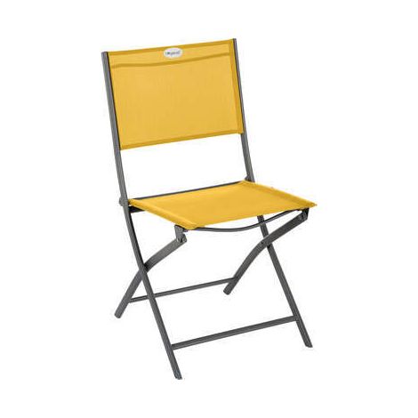 SEDIA PIEGHEVOLE MODULA ANTRACITE E TEXTILENE GIALLO SENAPE (1/4)