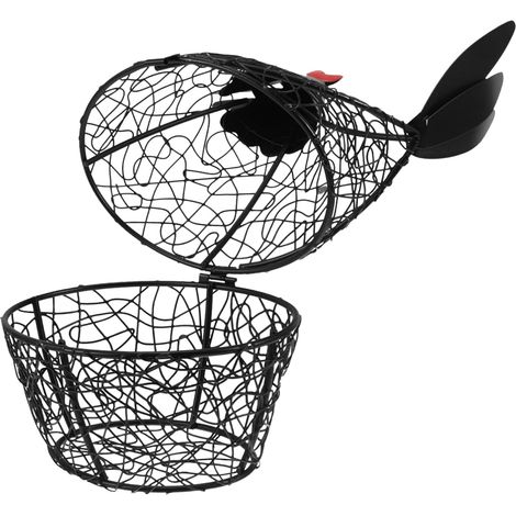Panier à œufs en forme de poule en fil métallique, rangement de cuisine pour organisation des fruits, décoration vintage pour maison et restaurant (1/5)