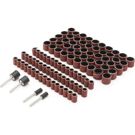 100 sets of 1/4-1/2 inch sandpaper + 4 mandrels (50 sets of 1/4" and 1/2" sandpaper, 2 mandrels of 1/2" and 1/4" each) (1/5)