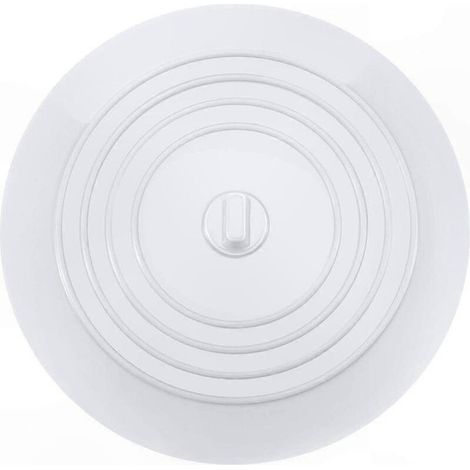 Bouchon de silicone blanc 6 pouces pour évier, salle de bain et buanderie - obturateur flexible résistant à l'eau, idéal pour évacuations et canalisations. (1/5)