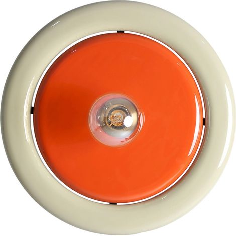 Applique murale contemporaine bois de manguier orange et doré - Orange laqué et doré lumineux (1/3)