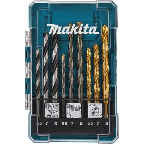 Juego de brocas para metal / mampostería / madera MAKITA D-71978 Kit de perforación de 9 piezas (1/2)