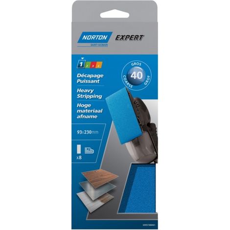 NORTON - Patin Expert non perforé 93x230 grain 180 x 8 pièces