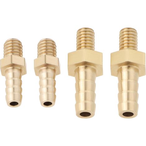 4 Connecteurs de Lot de Queue de Tuyau Cannelés en Laiton Métriques M4 X 0,7-3 Mm Et M4 X 0,7-4 Mm pour Adaptateurs de Tuyaux de Piscine Et D'étang Connecteur de Tuyau Cannelé Raccord (1/5)