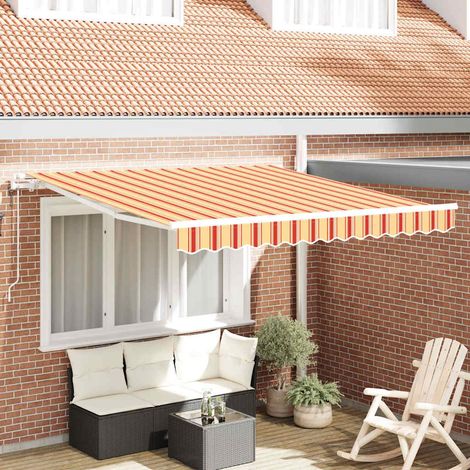 Toldo Retráctil 350 x 250 cm amarillo y naranja