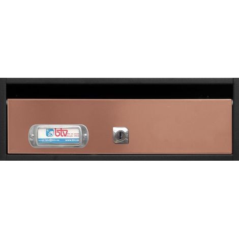 Briefkasten Horizontal Gemeinschaft Aneto Bronze 345x120x250 mm mit Boden