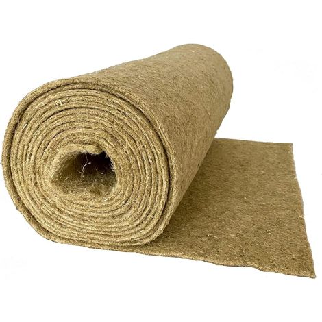 1 Rouleau Chanvre 0,60x25m Épaisseur 5mm Isolation Phonique Thermique Parquet Toit Mur